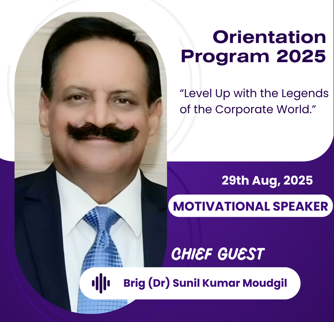 Udaan Orientation Program 2K25 Chief Guest Brig Dr Sunil Kumar Moudgil